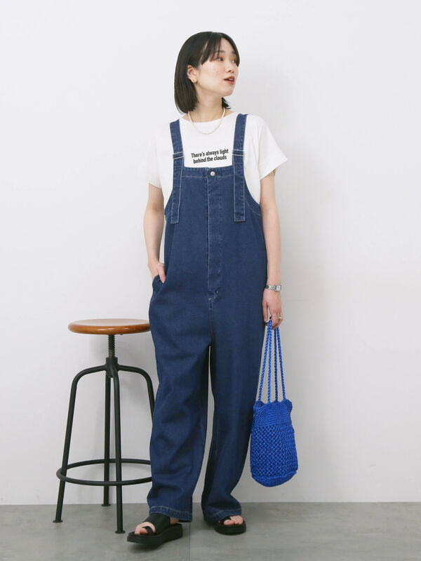 セール】 ロゴ刺繍フレンチスリーブTシャツ（オフホワイト/ブラック