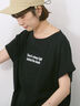ロゴ刺繍フレンチスリーブTシャツ（オフホワイト/ブラック/オレンジ/ブラウン/ブルー）｜Samansa Mos2 blue（サマンサモスモス ブルー）通販