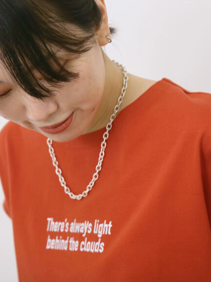ロゴ刺繍フレンチスリーブTシャツ（オフホワイト/ブラック/オレンジ/ブラウン/ブルー）｜Samansa Mos2 blue（サマンサモスモス ブルー）通販