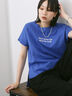 ロゴ刺繍フレンチスリーブTシャツ（オフホワイト/ブラック/オレンジ/ブラウン/ブルー）｜Samansa Mos2 blue（サマンサモスモス ブルー）通販