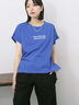 ロゴ刺繍フレンチスリーブTシャツ（オフホワイト/ブラック/オレンジ/ブラウン/ブルー）｜Samansa Mos2 blue（サマンサモスモス ブルー）通販