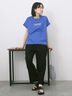 ロゴ刺繍フレンチスリーブTシャツ（オフホワイト/ブラック/オレンジ/ブラウン/ブルー）｜Samansa Mos2 blue（サマンサモスモス ブルー）通販