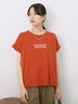 ロゴ刺繍フレンチスリーブTシャツ（オフホワイト/ブラック/オレンジ/ブラウン/ブルー）｜Samansa Mos2 blue（サマンサモスモス ブルー）通販