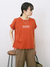 ロゴ刺繍フレンチスリーブTシャツ（オフホワイト/ブラック/オレンジ/ブラウン/ブルー）｜Samansa Mos2 blue（サマンサモスモス ブルー）通販