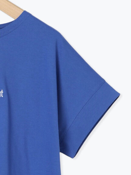ロゴ刺繍フレンチスリーブTシャツ（オフホワイト/ブラック/オレンジ/ブラウン/ブルー）｜Samansa Mos2 blue（サマンサモスモス ブルー）通販