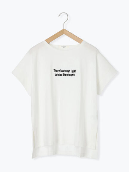 ロゴ刺繍フレンチスリーブTシャツ（オフホワイト/ブラック/オレンジ/ブラウン/ブルー）｜Samansa Mos2 blue（サマンサモスモス ブルー）通販