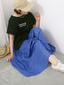 ロゴ刺繍フレンチスリーブTシャツ（オフホワイト/ブラック/オレンジ/ブラウン/ブルー）｜Samansa Mos2 blue（サマンサモスモス ブルー）通販