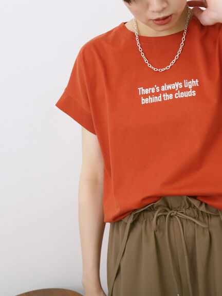 ロゴ刺繍フレンチスリーブTシャツ（オフホワイト/ブラック/オレンジ/ブラウン/ブルー）｜Samansa Mos2 blue（サマンサモスモス ブルー）通販