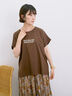 ロゴ刺繍フレンチスリーブTシャツ（オフホワイト/ブラック/オレンジ/ブラウン/ブルー）｜Samansa Mos2 blue（サマンサモスモス ブルー）通販