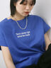 ロゴ刺繍フレンチスリーブTシャツ（オフホワイト/ブラック/オレンジ/ブラウン/ブルー）｜Samansa Mos2 blue（サマンサモスモス ブルー）通販