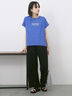 ロゴ刺繍フレンチスリーブTシャツ（オフホワイト/ブラック/オレンジ/ブラウン/ブルー）｜Samansa Mos2 blue（サマンサモスモス ブルー）通販