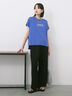 ロゴ刺繍フレンチスリーブTシャツ（オフホワイト/ブラック/オレンジ/ブラウン/ブルー）｜Samansa Mos2 blue（サマンサモスモス ブルー）通販