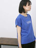 ロゴ刺繍フレンチスリーブTシャツ（オフホワイト/ブラック/オレンジ/ブラウン/ブルー）｜Samansa Mos2 blue（サマンサモスモス ブルー）通販