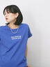 ロゴ刺繍フレンチスリーブTシャツ（オフホワイト/ブラック/オレンジ/ブラウン/ブルー）｜Samansa Mos2 blue（サマンサモスモス ブルー）通販