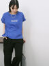 ロゴ刺繍フレンチスリーブTシャツ（オフホワイト/ブラック/オレンジ/ブラウン/ブルー）｜Samansa Mos2 blue（サマンサモスモス ブルー）通販
