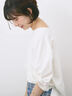 ツイストスリーブTシャツ（オフホワイト/ブラック/ブルー）｜Samansa Mos2 blue（サマンサモスモス ブルー）通販