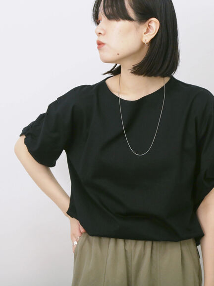 ツイストスリーブTシャツ（オフホワイト/ブラック/ブルー）｜Samansa Mos2 blue（サマンサモスモス ブルー）通販