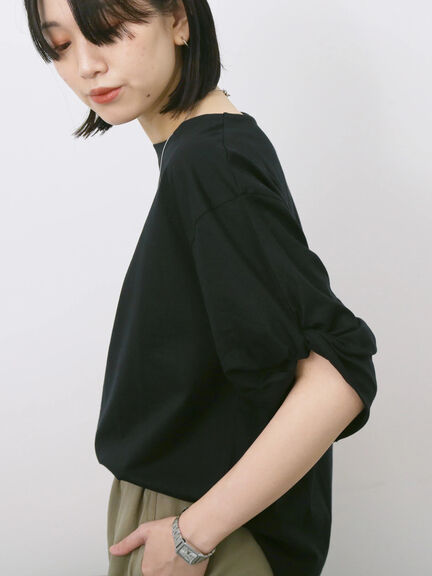 ツイストスリーブTシャツ（オフホワイト/ブラック/ブルー）｜Samansa Mos2 blue（サマンサモスモス ブルー）通販