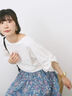 ツイストスリーブTシャツ（オフホワイト/ブラック/ブルー）｜Samansa Mos2 blue（サマンサモスモス ブルー）通販