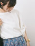ツイストスリーブTシャツ（オフホワイト/ブラック/ブルー）｜Samansa Mos2 blue（サマンサモスモス ブルー）通販