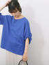 ツイストスリーブTシャツ（オフホワイト/ブラック/ブルー）｜Samansa Mos2 blue（サマンサモスモス ブルー）通販