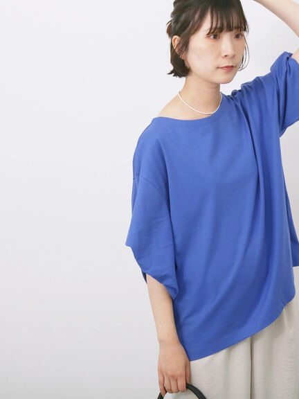 ツイストスリーブTシャツ（オフホワイト/ブラック/ブルー）｜Samansa Mos2 blue（サマンサモスモス ブルー）通販