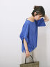 ツイストスリーブTシャツ（オフホワイト/ブラック/ブルー）｜Samansa Mos2 blue（サマンサモスモス ブルー）通販