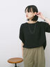 ツイストスリーブTシャツ（オフホワイト/ブラック/ブルー）｜Samansa Mos2 blue（サマンサモスモス ブルー）通販