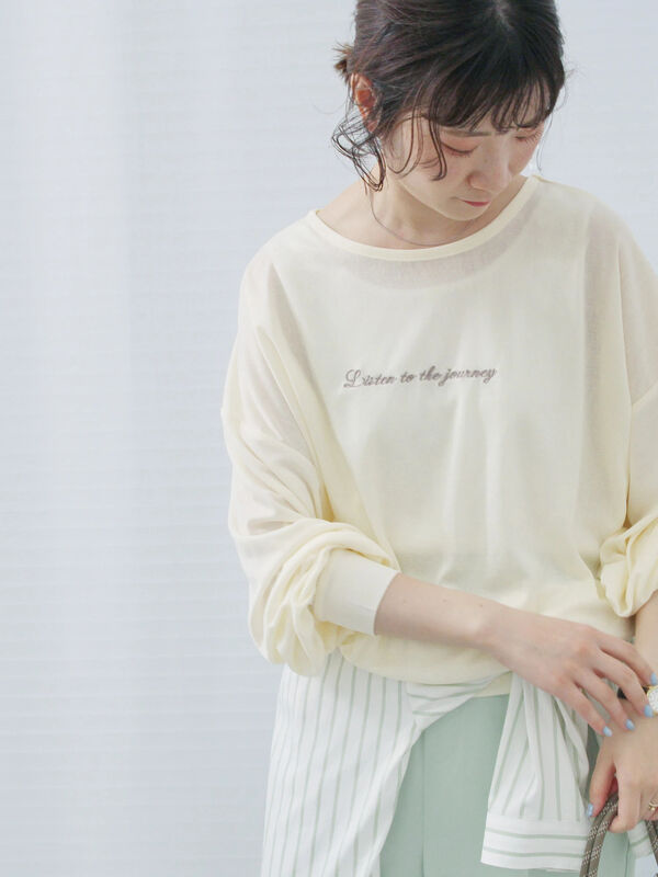 シアースラブ刺繍プリントロンT（イエロー）｜Samansa Mos2 blue（サマンサモスモス ブルー）通販
