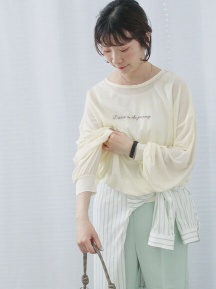 シアースラブ刺繍プリントロンT（オフホワイト/ピンク/イエロー）｜Samansa Mos2 blue（サマンサモスモス ブルー）通販