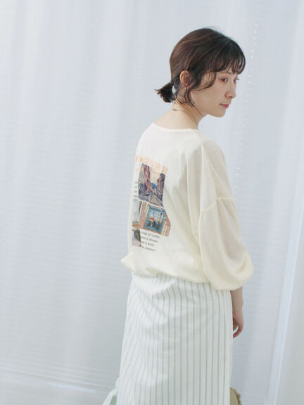 シアースラブ刺繍プリントロンT（オフホワイト/ピンク/イエロー）｜Samansa Mos2 blue（サマンサモスモス ブルー）通販