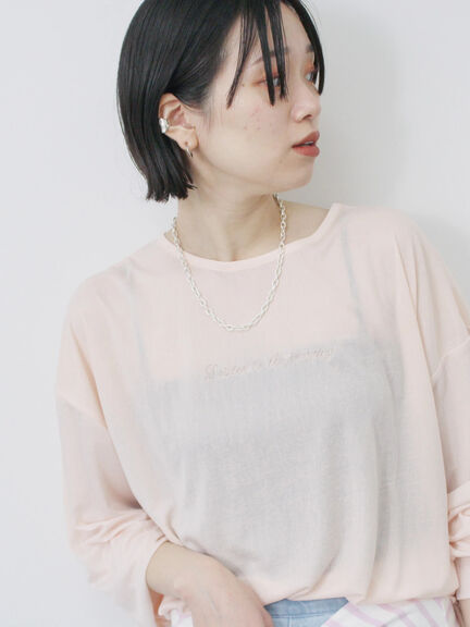 シアースラブ刺繍プリントロンT（オフホワイト/ピンク/イエロー）｜Samansa Mos2 blue（サマンサモスモス ブルー）通販