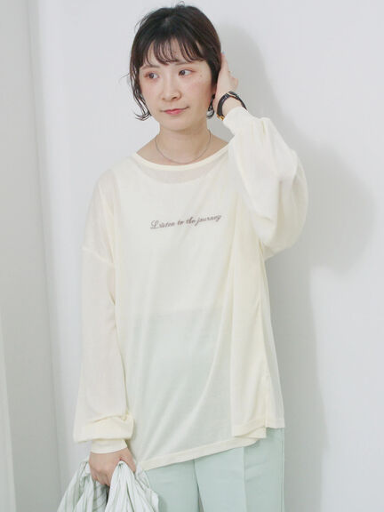 シアースラブ刺繍プリントロンT（オフホワイト/ピンク/イエロー）｜Samansa Mos2 blue（サマンサモスモス ブルー）通販