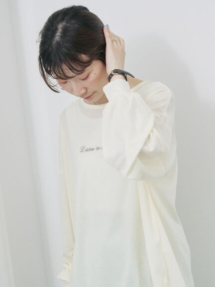 シアースラブ刺繍プリントロンT（オフホワイト/ピンク/イエロー）｜Samansa Mos2 blue（サマンサモスモス ブルー）通販