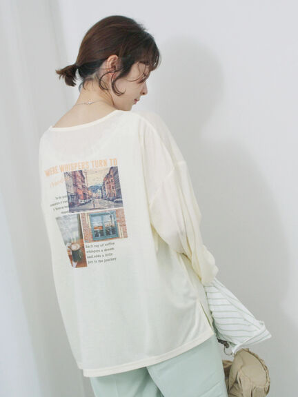 シアースラブ刺繍プリントロンT（オフホワイト/ピンク/イエロー）｜Samansa Mos2 blue（サマンサモスモス ブルー）通販