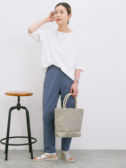 【接触冷感】ストレッチパンツ（ブラック/グリーン/ブルー）｜Samansa Mos2 blue（サマンサモスモス ブルー）通販
