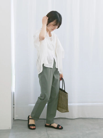 【接触冷感】ストレッチパンツ（ブラック/グリーン/ブルー）｜Samansa Mos2 blue（サマンサモスモス ブルー）通販