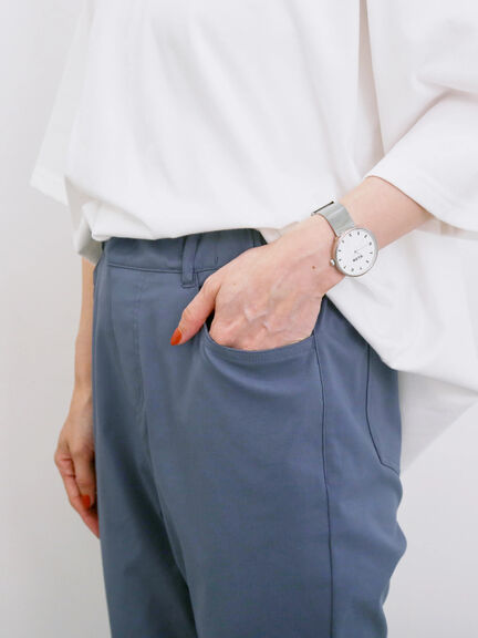 【接触冷感】ストレッチパンツ（ブラック/グリーン/ブルー）｜Samansa Mos2 blue（サマンサモスモス ブルー）通販