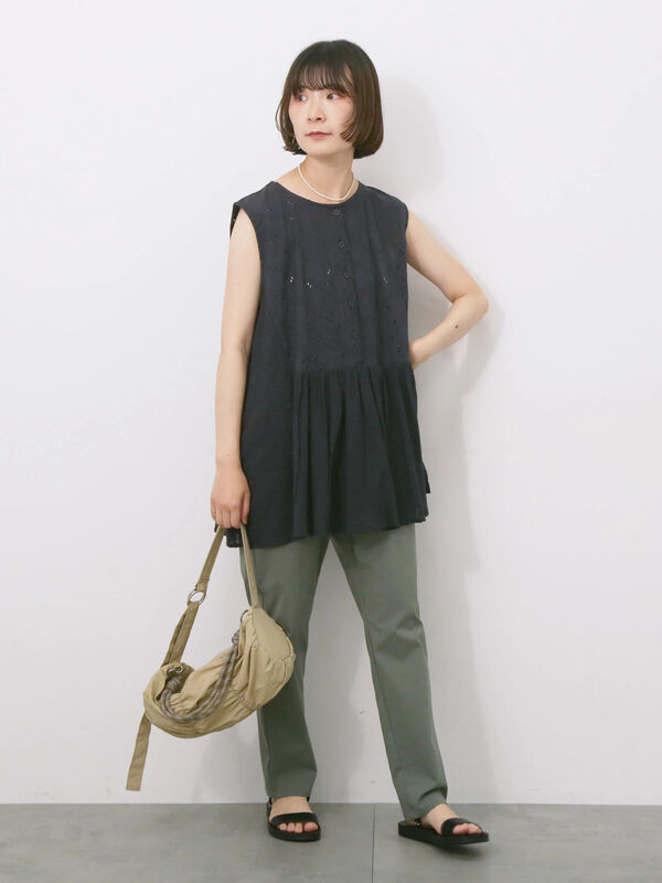 セール】 【接触冷感】ストレッチパンツ（ブラック/グリーン/ブルー