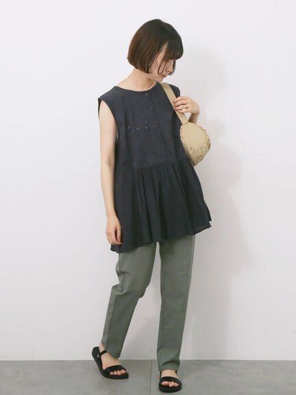 【接触冷感】ストレッチパンツ（ブラック/グリーン/ブルー）｜Samansa Mos2 blue（サマンサモスモス ブルー）通販
