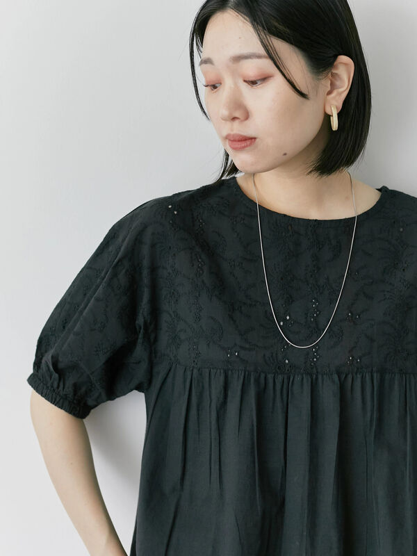 【Made in India】シフリーブラウス（ブラック）｜Samansa Mos2 blue（サマンサモスモス ブルー）通販