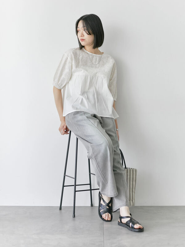 期間限定】 【Made in India】シフリーブラウス（オフホワイト