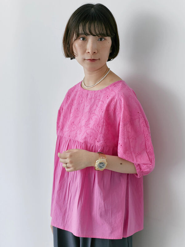 期間限定】 【Made in India】シフリーブラウス（オフホワイト
