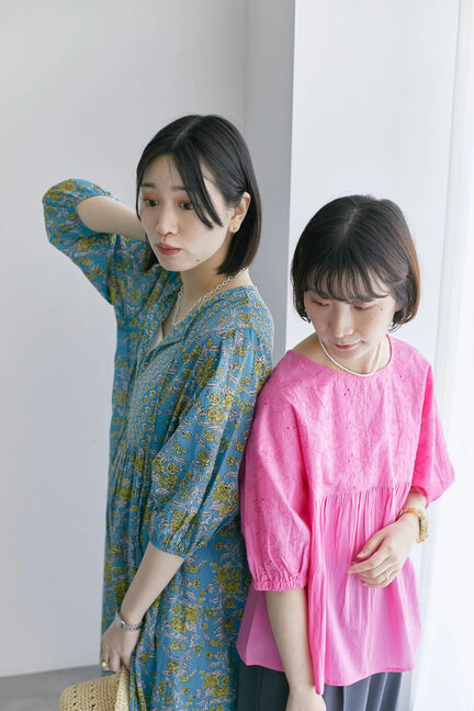 【Made in India】シフリーブラウス（オフホワイト/ブラック/ピンク）｜Samansa Mos2 blue（サマンサモスモス ブルー）通販