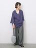 【Made in India】タッセル付ギャザーレースブラウス（オフホワイト/ブラック/パープル）｜Samansa Mos2 blue（サマンサモスモス ブルー）通販