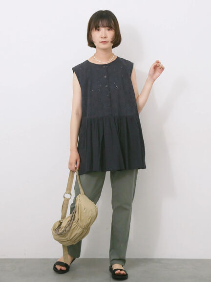 【Made in India】ノースリーブレースブラウス（オフホワイト/チャコールグレー/イエロー）｜Samansa Mos2 blue（サマンサモスモス ブルー）通販