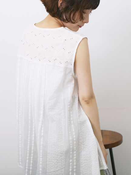 【Made in India】ノースリーブレースブラウス（オフホワイト/チャコールグレー/イエロー）｜Samansa Mos2 blue（サマンサモスモス ブルー）通販