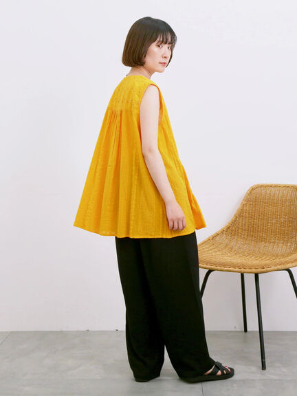 【Made in India】ノースリーブレースブラウス（オフホワイト/チャコールグレー/イエロー）｜Samansa Mos2 blue（サマンサモスモス ブルー）通販