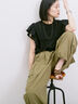 【Made in India】フリル袖レースピンタックブラウス（オフホワイト/ブラック/レッド）｜Samansa Mos2 blue（サマンサモスモス ブルー）通販