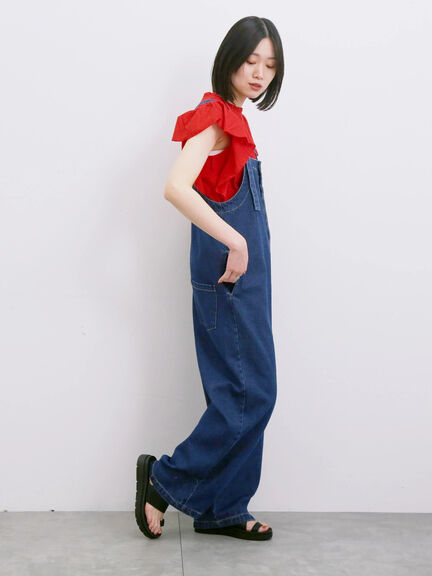 【Made in India】フリル袖レースピンタックブラウス（オフホワイト/ブラック/レッド）｜Samansa Mos2 blue（サマンサモスモス ブルー）通販